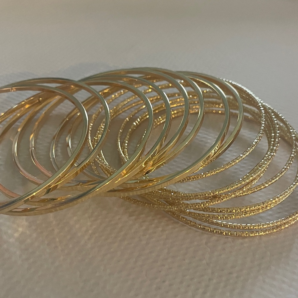 Brass Gold Bangle Set - Picture 3 of 5